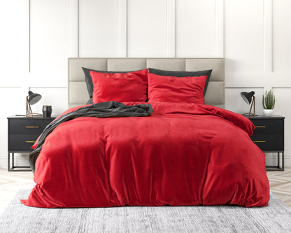 Velvet Uni Dekbedovertrek Rood - Fluweel zacht - Anti-allergisch - Luxe verpakt
