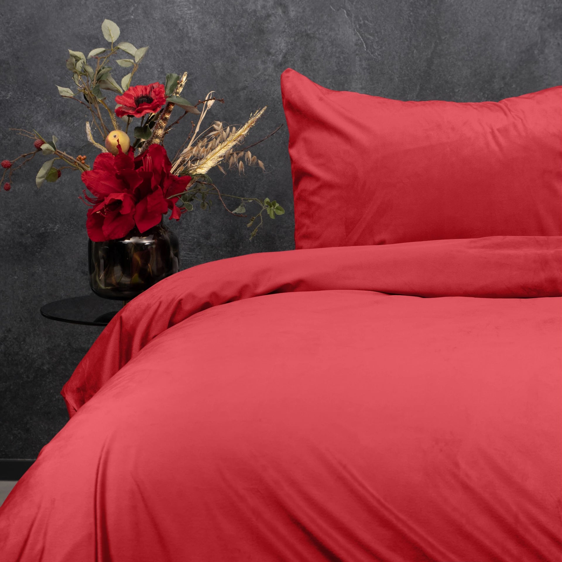 Velvet Uni Dekbedovertrek Rood - Fluweel zacht - Anti-allergisch - Luxe verpakt