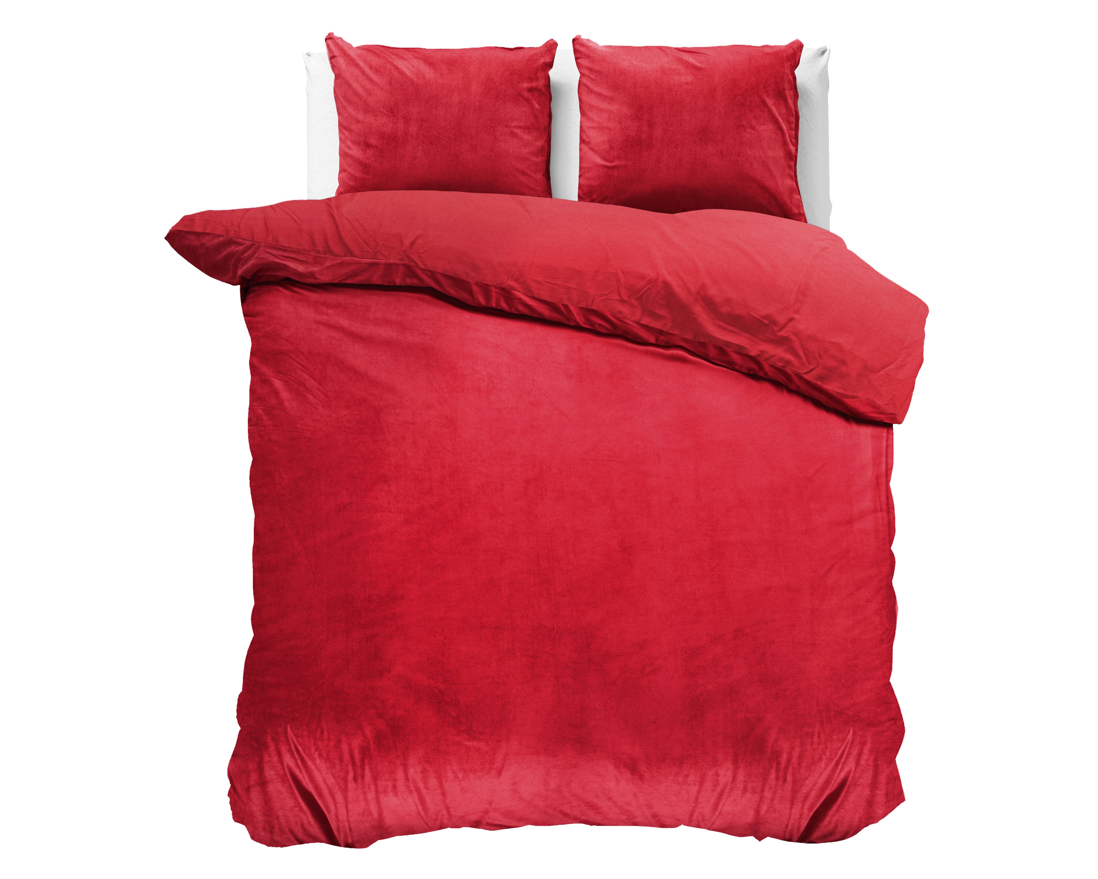 Velvet Uni Dekbedovertrek Rood - Fluweel zacht - Anti-allergisch - Luxe verpakt