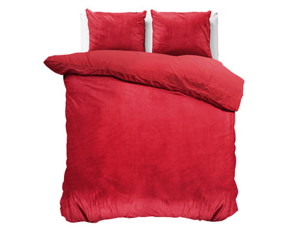 Velvet Uni Dekbedovertrek Rood - Fluweel zacht - Anti-allergisch - Luxe verpakt