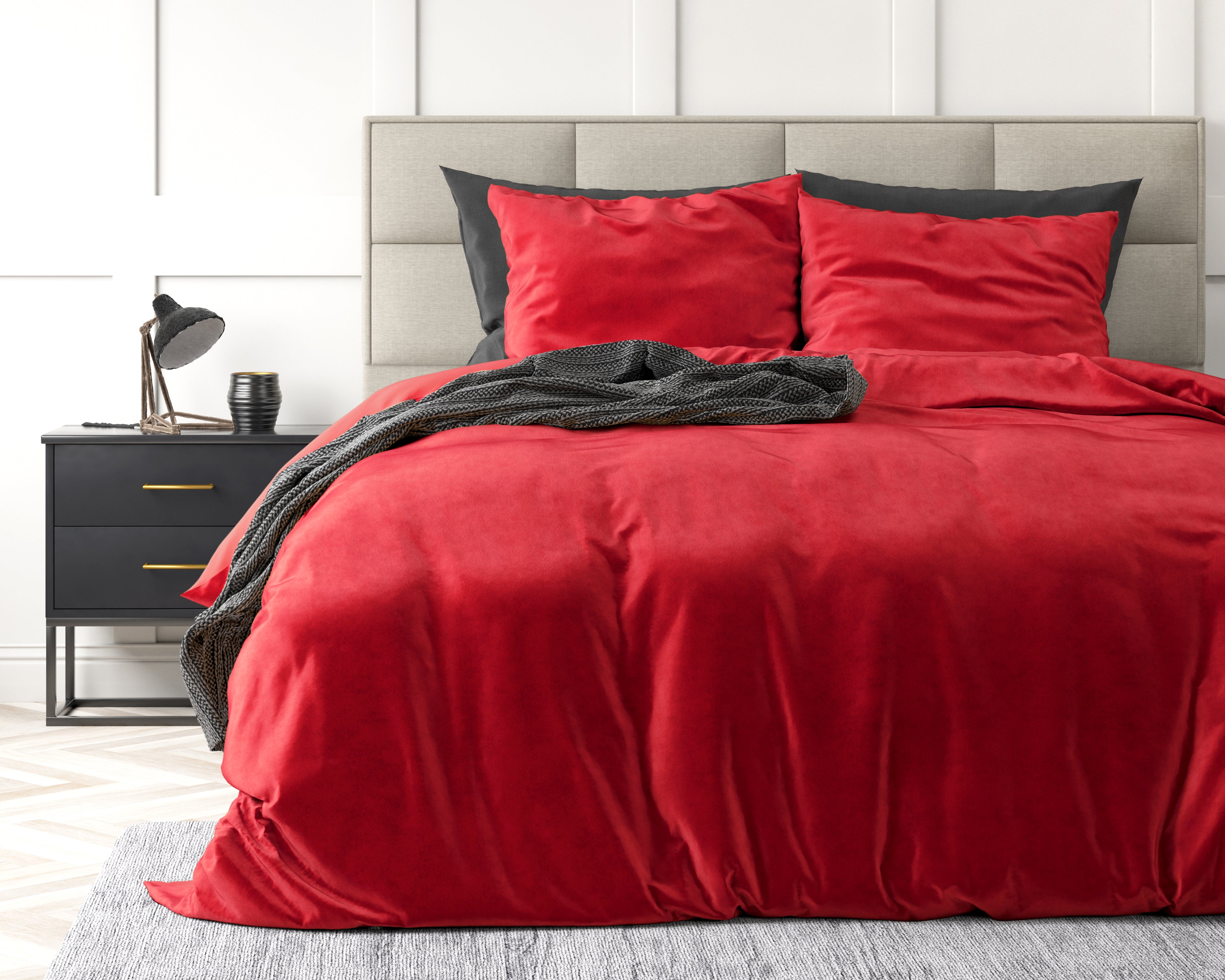 Velvet Uni Dekbedovertrek Rood - Fluweel zacht - Anti-allergisch - Luxe verpakt