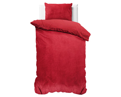 Velvet Uni Dekbedovertrek Rood - Fluweel zacht - Anti-allergisch - Luxe verpakt