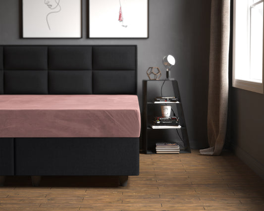 Velvet hoeslaken Oud Roze - Warm voor de winter - Zacht en soepel - Vocht absorberend
