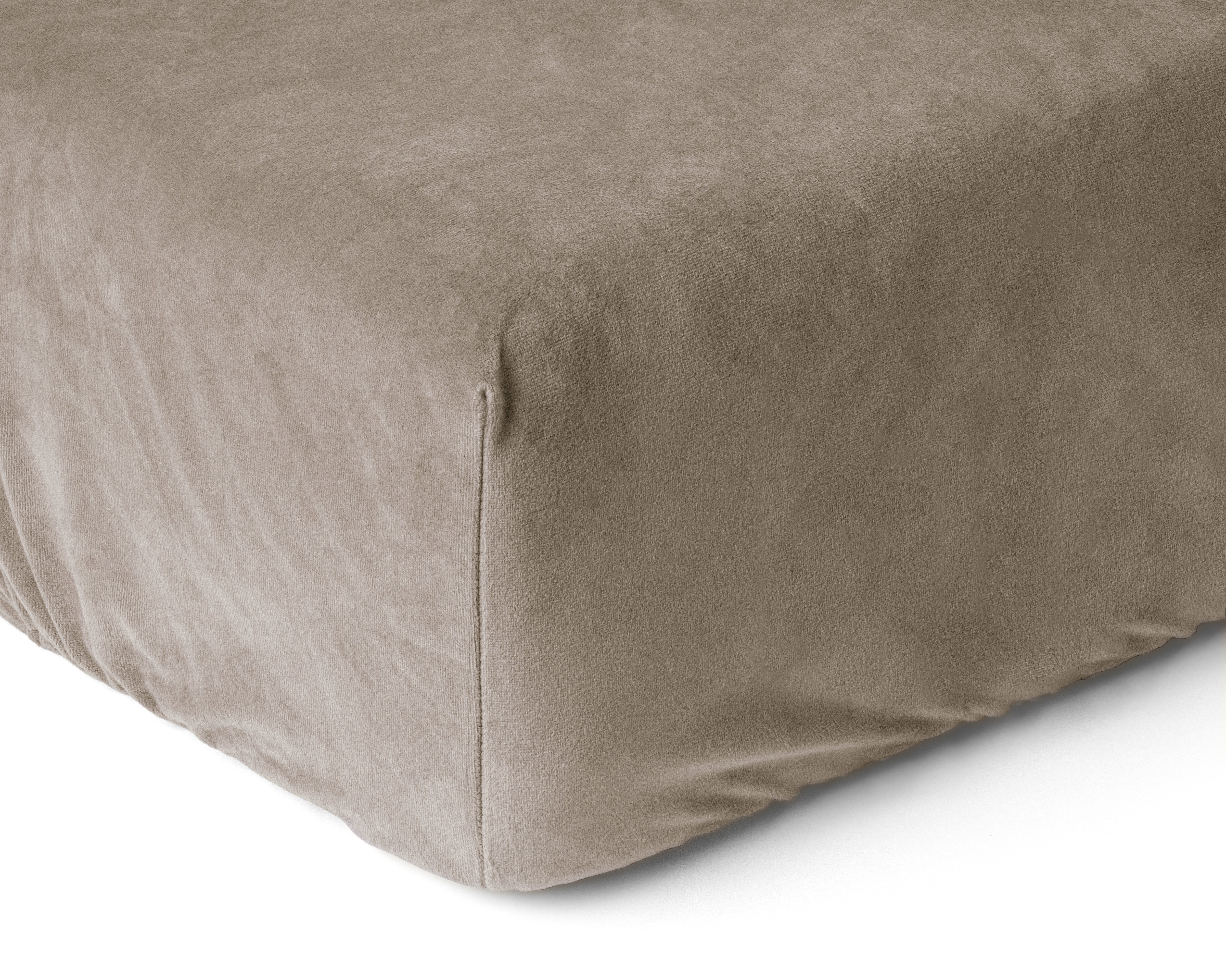 Velvet hoeslaken Taupe/Grijs - Warm voor de winter - Zacht en soepel - Vocht absorberend