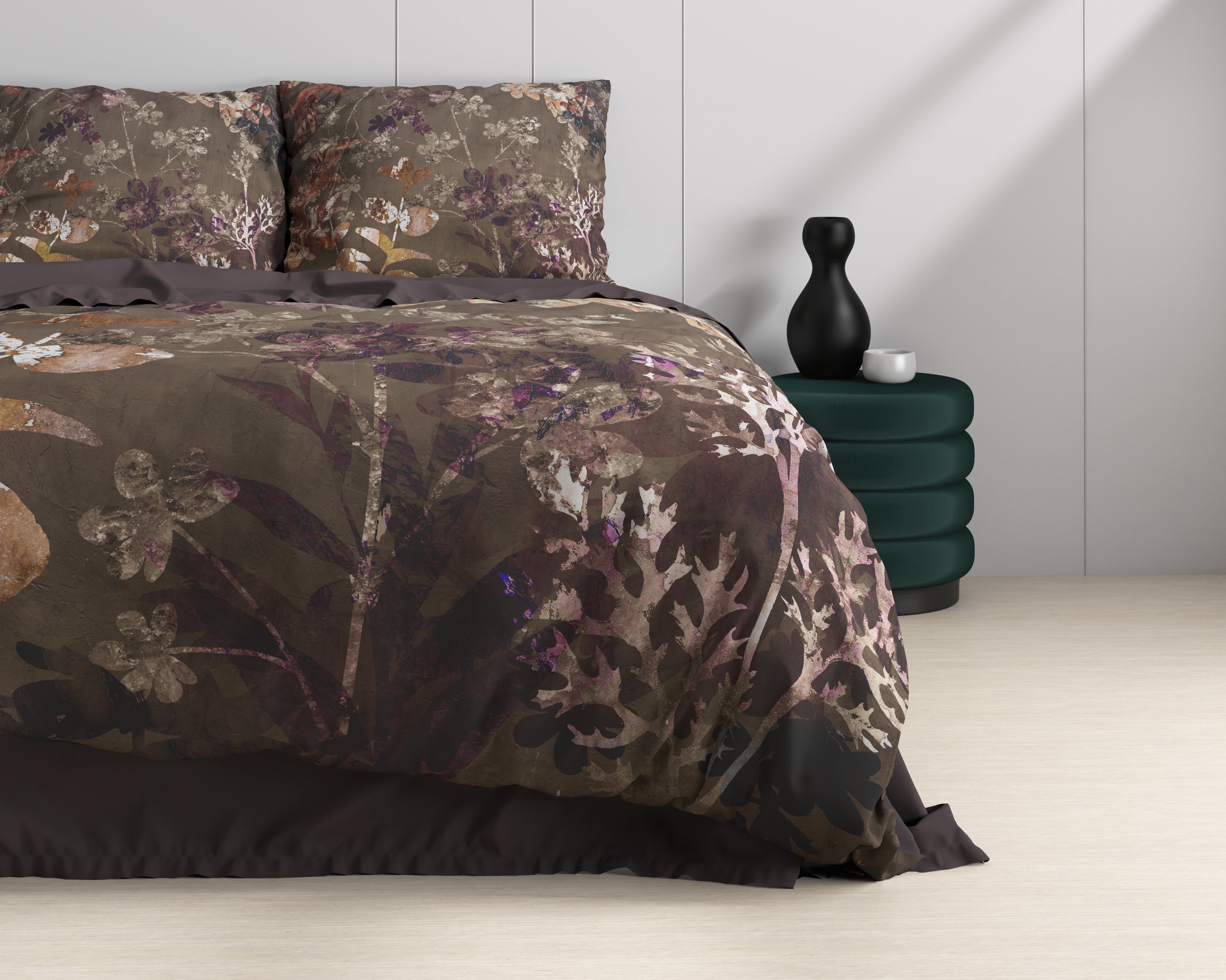 Vivian Dekbedovertrek Groen - Luxe Satijn - Hoge kwaliteit - Trendy prints