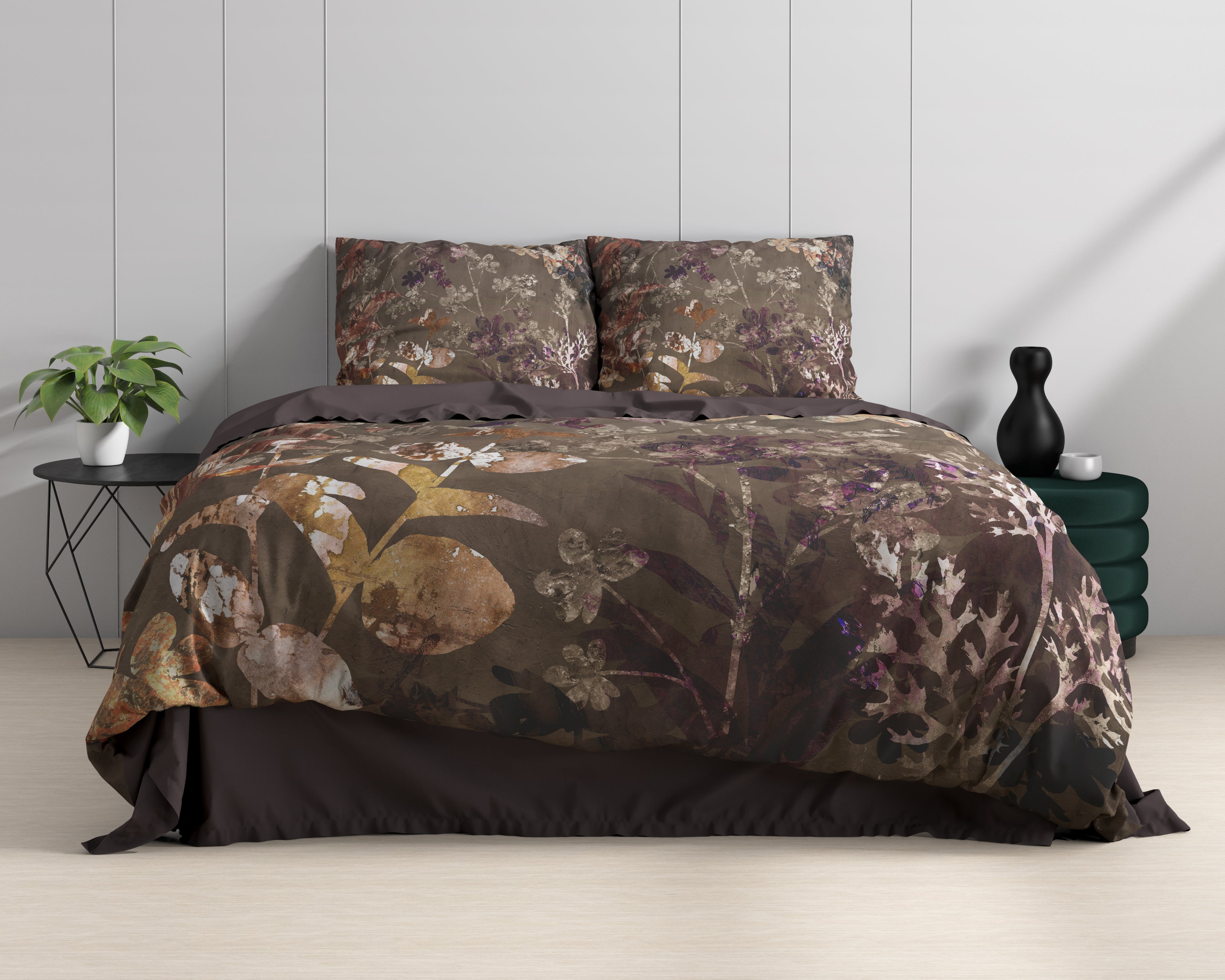 Vivian Dekbedovertrek Groen - Luxe Satijn - Hoge kwaliteit - Trendy prints