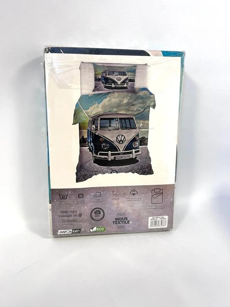 Volkswagen Busje Dekbedovertrek – Retro Stijl in Luxe Katoen Satijn