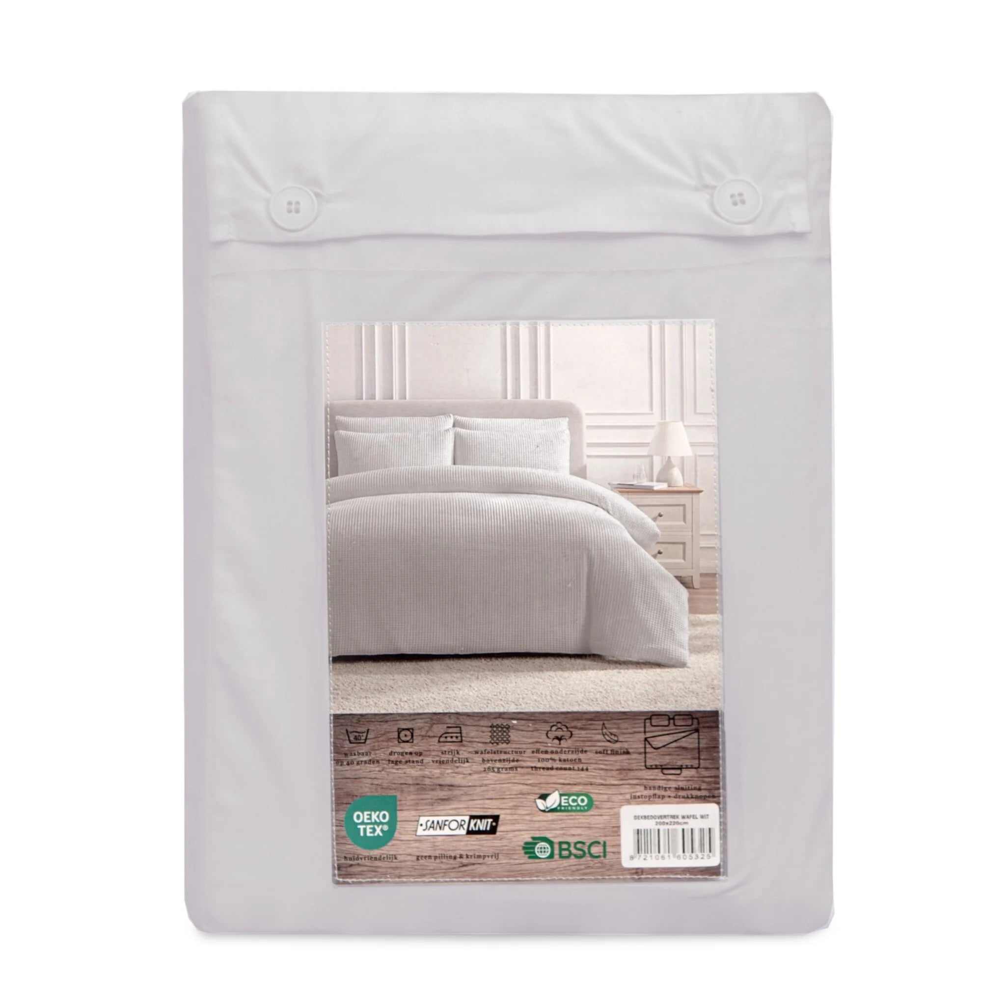 Grey Waffle Duvet Cover - Luxurious, 100% Cotton | Comfortable &amp; Breathable