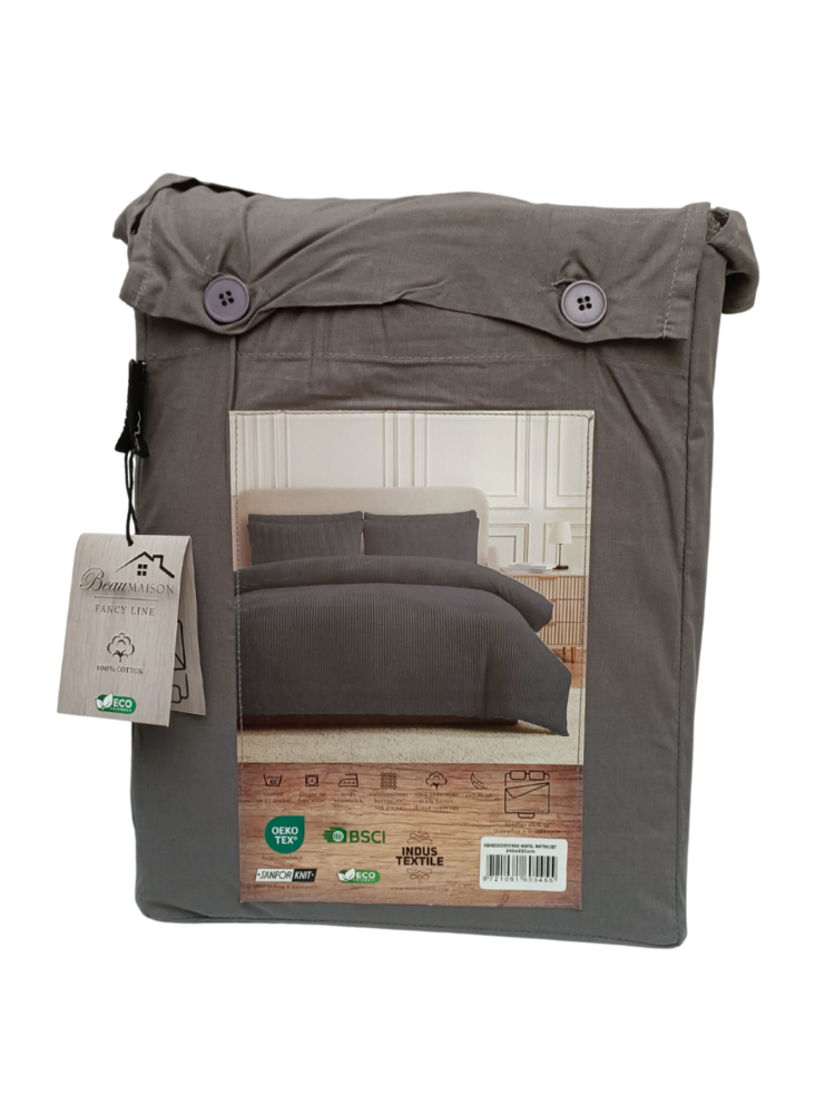 Waffle Fabric Duvet Cover Anthracite – Luxury 100% Cotton