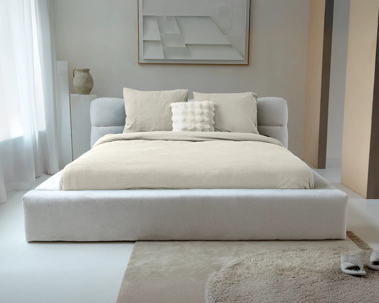 Waffle Dekbedovertrek - Beige - 100% Katoen Percale