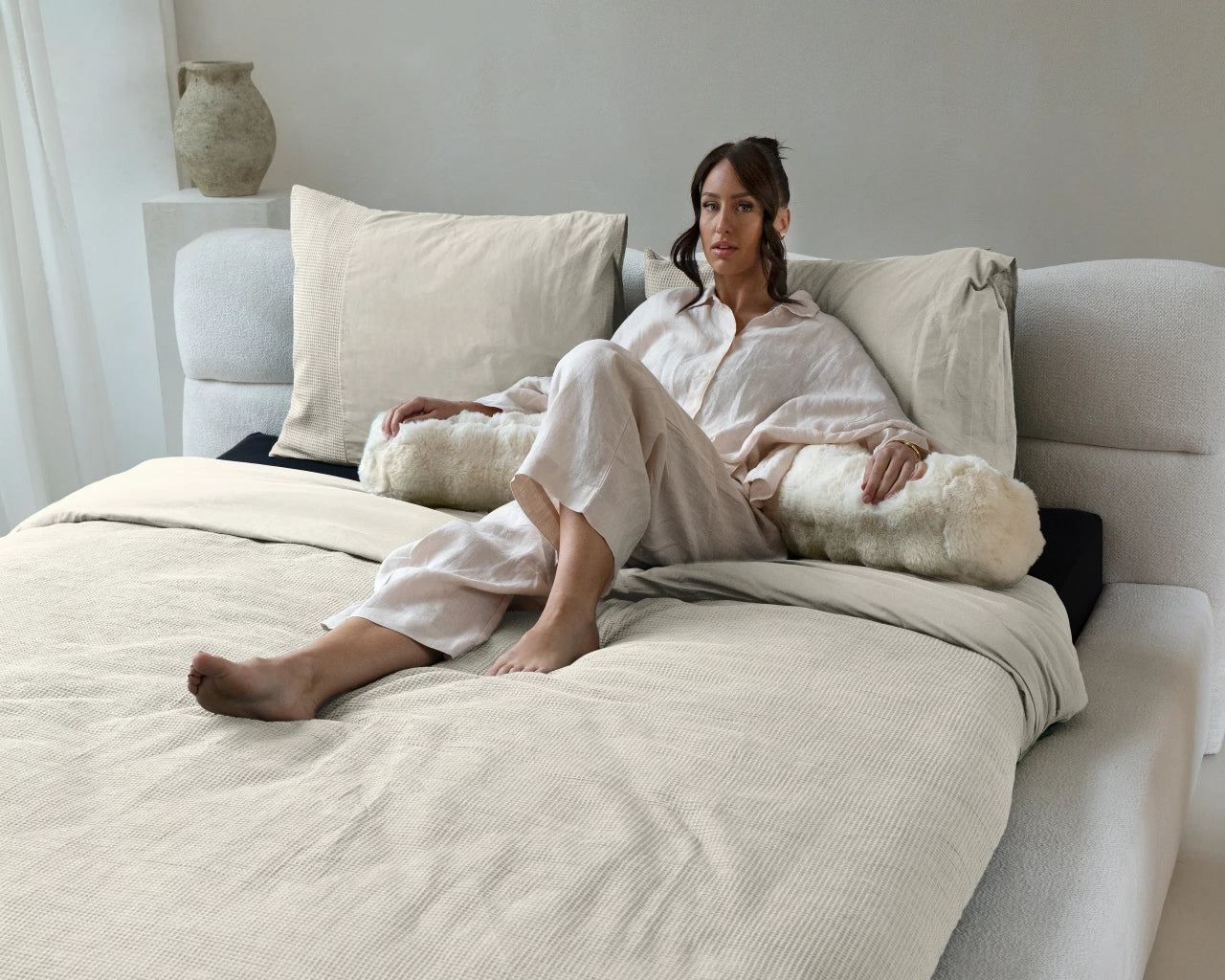 Waffle Dekbedovertrek - Beige - 100% Katoen Percale