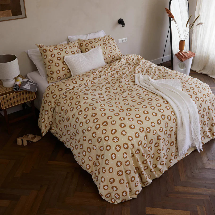 Walra Dekbedovertrek Bubble Stars - Beige - 100% Katoen