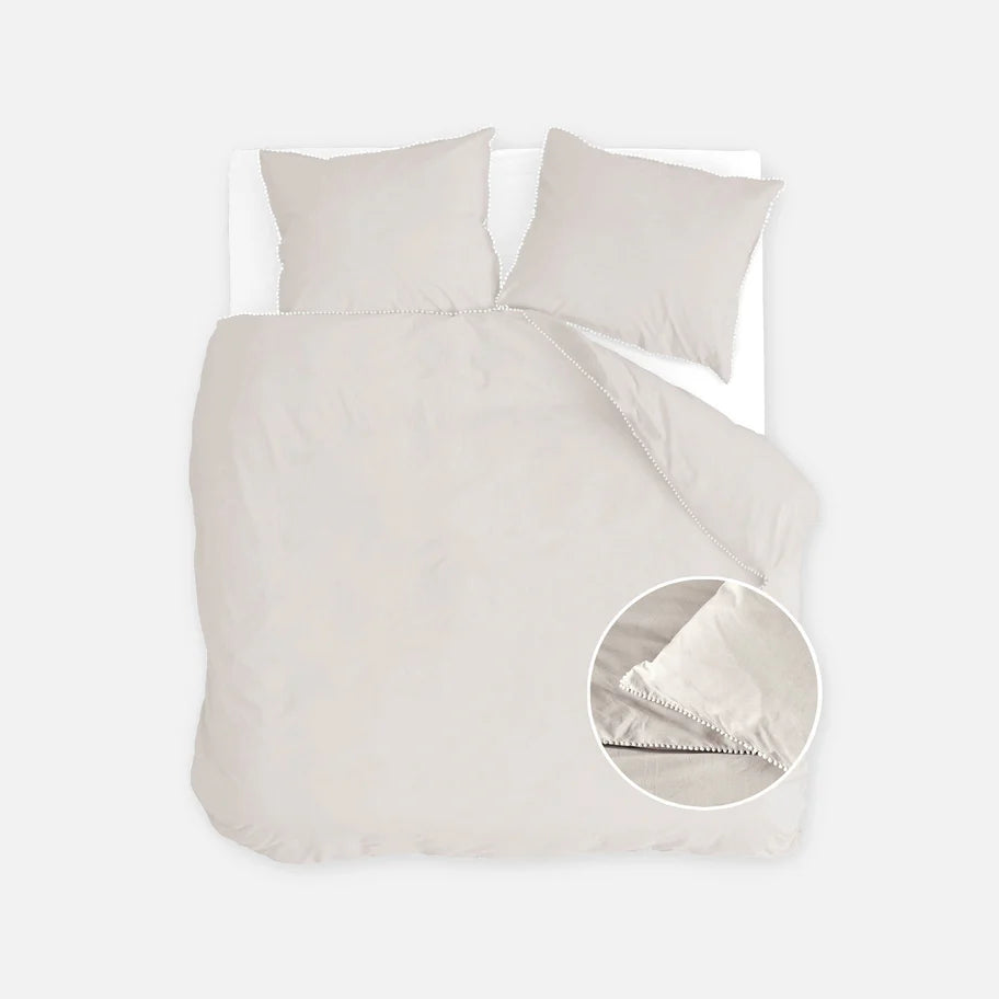 Walra Dekbedovertrek Pretty Pom Pom - Naturel - 100% Katoen (BCI)