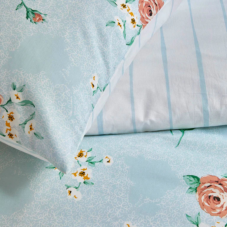 Walra Dekbedovertrek Red Roses - Blauw - 100% Katoen