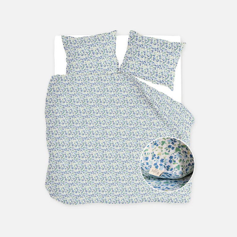 Walra Dekbedovertrek Remade Flower Fairytale - Blauw - 100% Katoen