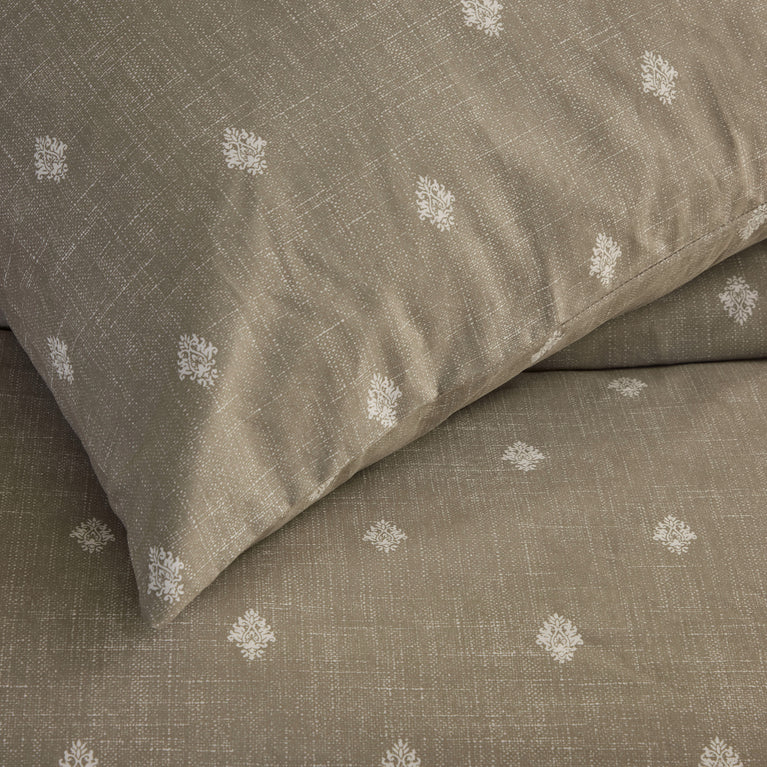 Walra Dekbedovertrek Remade Rustic GraCe - Taupe - 100% Katoen