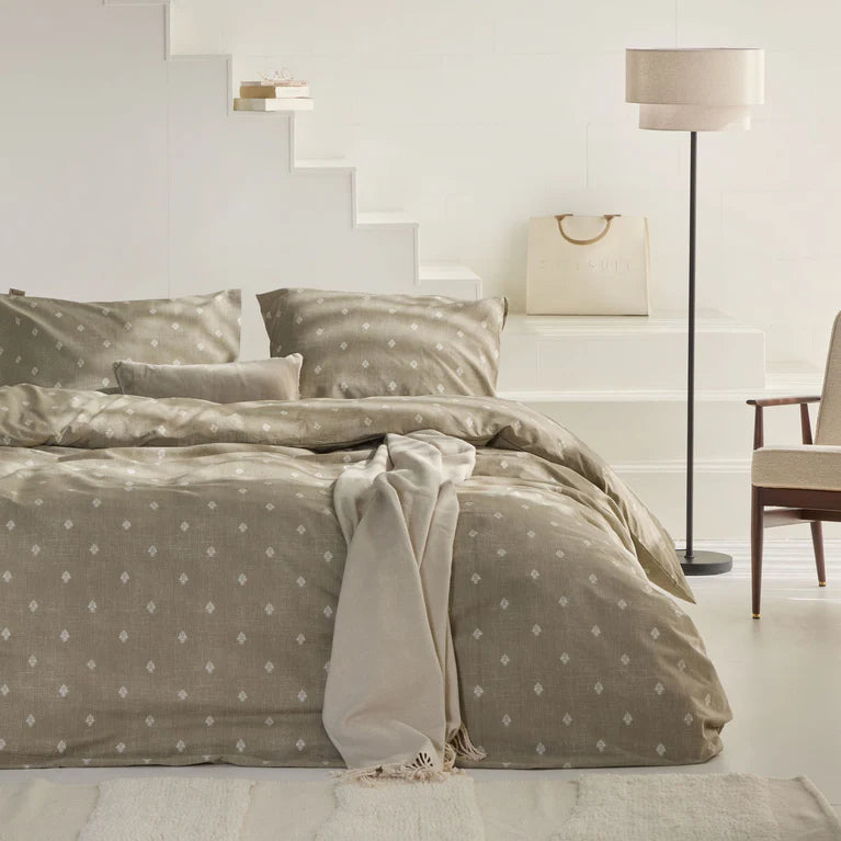 Walra Dekbedovertrek Remade Rustic GraCe - Taupe - 100% Katoen