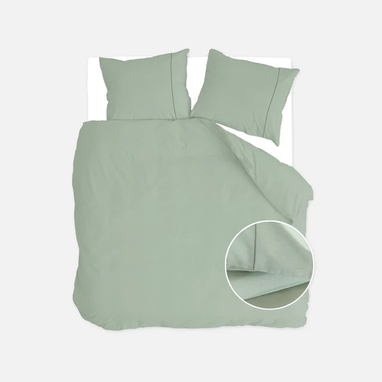 Walra Dekbedovertrek Remade Uni Essence - Groen - 100% Katoen