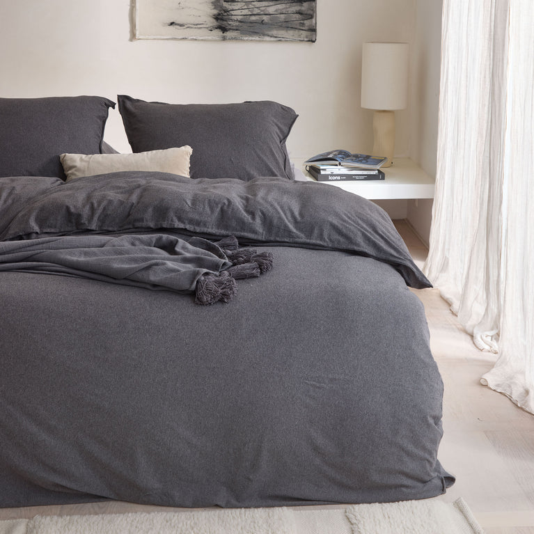 Walra Dekbedovertrek Soft Comfort - Antraciet - 100% Jersey Katoen