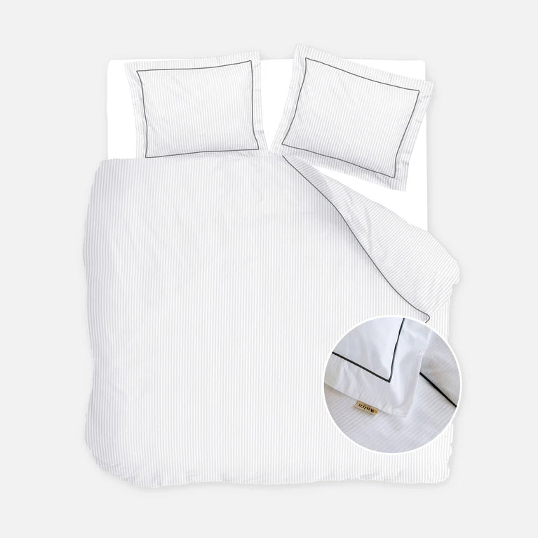 Walra Dekbedovertrek Subtile Stripes - Wit - 100% Katoen Satijn