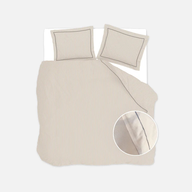 Walra Dekbedovertrek Subtile Stripes - Zand - 100% Katoen Satijn