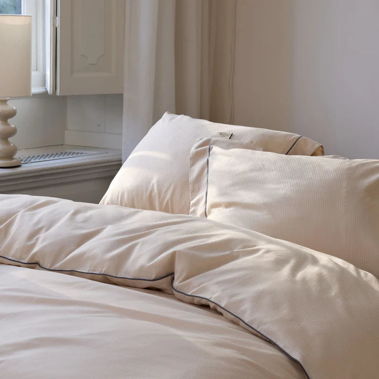 Walra Dekbedovertrek Subtile Stripes - Zand - 100% Katoen Satijn