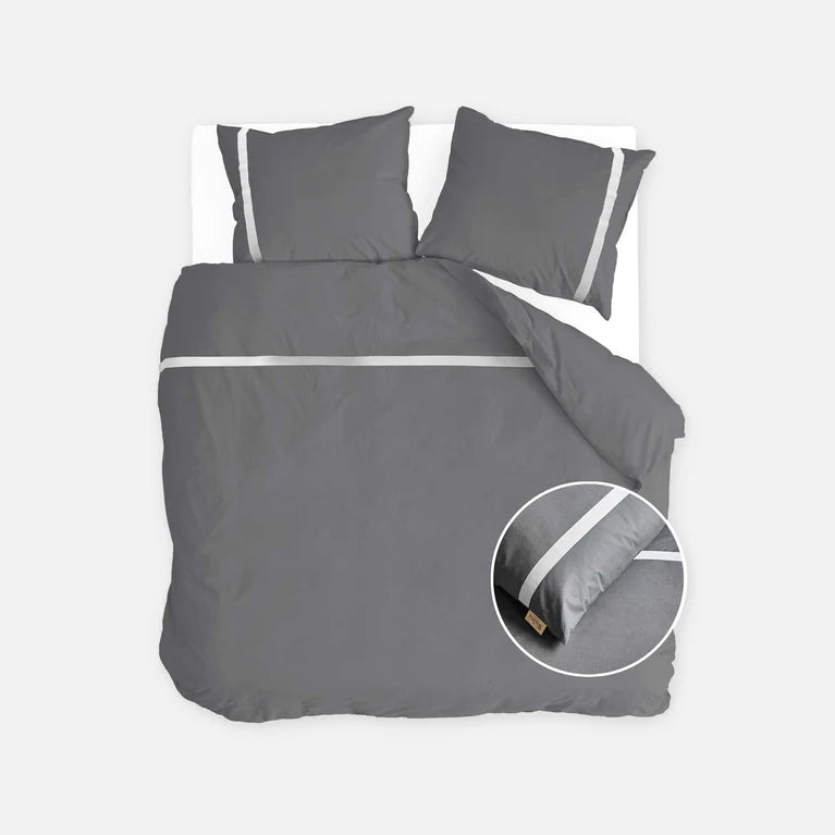Walra Dekbedovertrek Timeless Chic - Antraciet - 100% Katoen