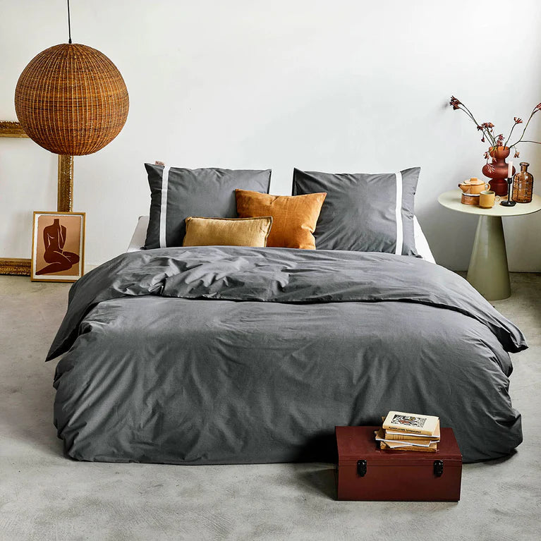 Walra Dekbedovertrek Timeless Chic - Antraciet - 100% Katoen
