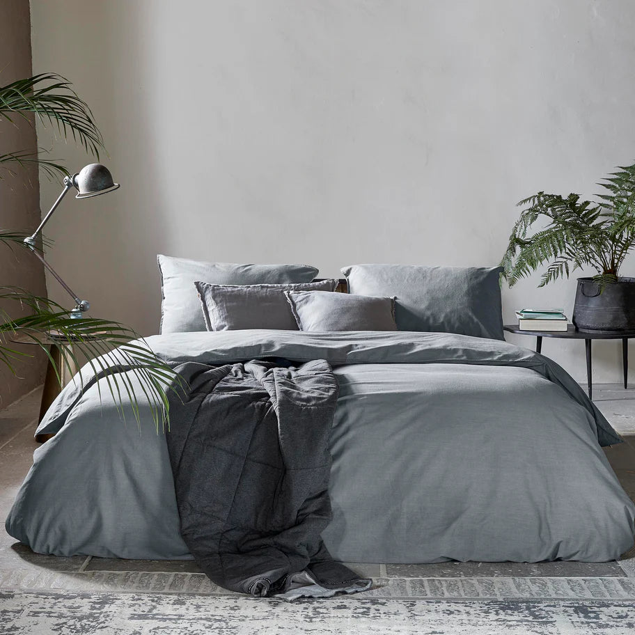 Walra Dekbedovertrek Vintage Cotton - Elephant Grey - 100% Katoen