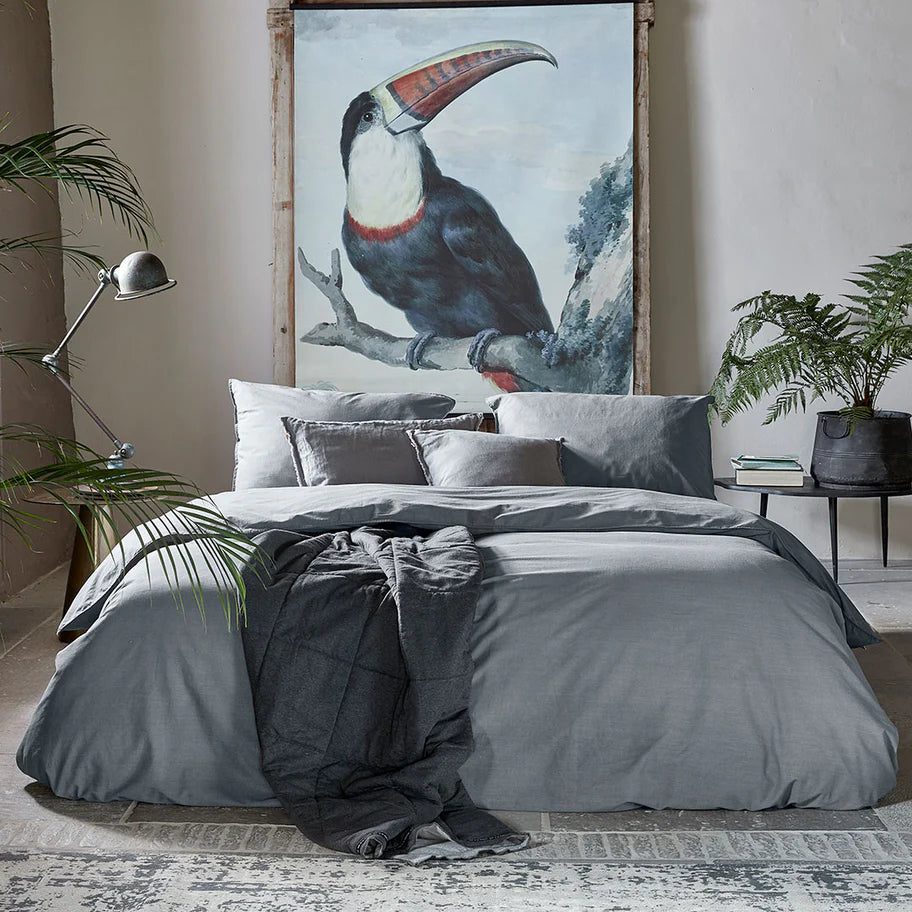 Walra Dekbedovertrek Vintage Cotton - Elephant Grey - 100% Katoen