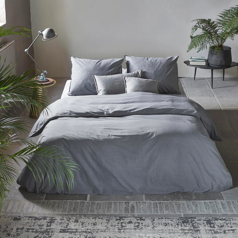 Walra Dekbedovertrek Vintage Cotton - Elephant Grey - 100% Katoen
