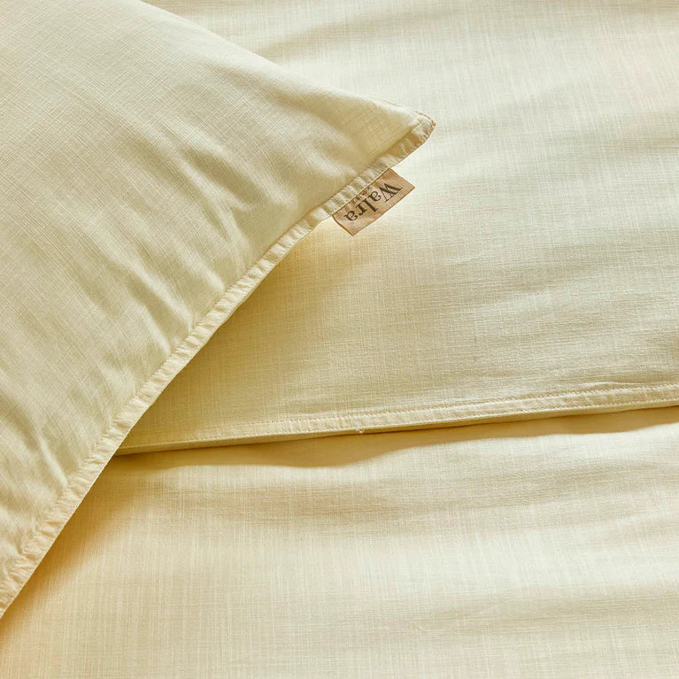 Walra Dekbedovertrek Vintage Cotton - Geel - 100% Katoen