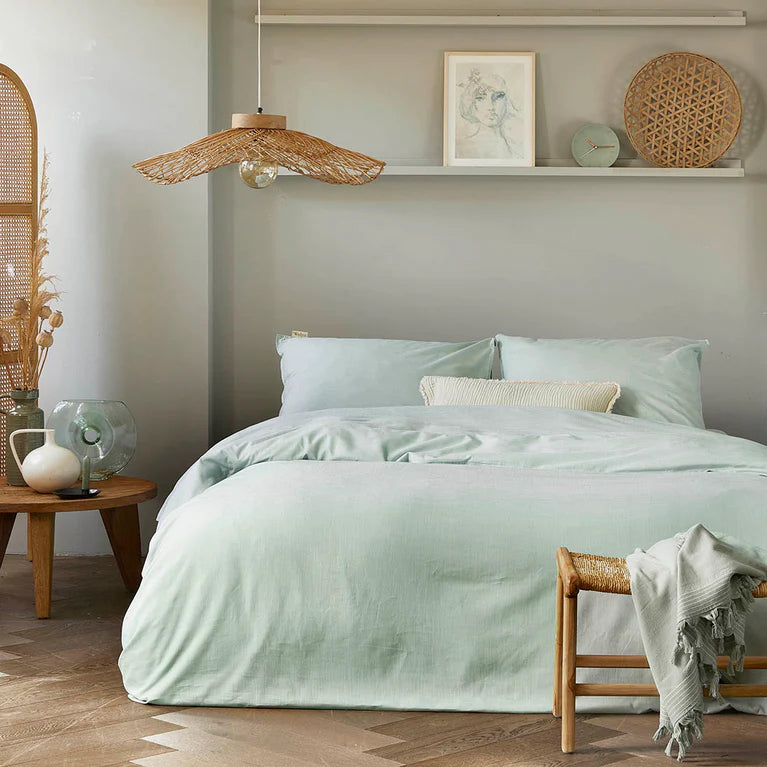 Walra Dekbedovertrek Vintage Cotton - Jade - 100% Katoen