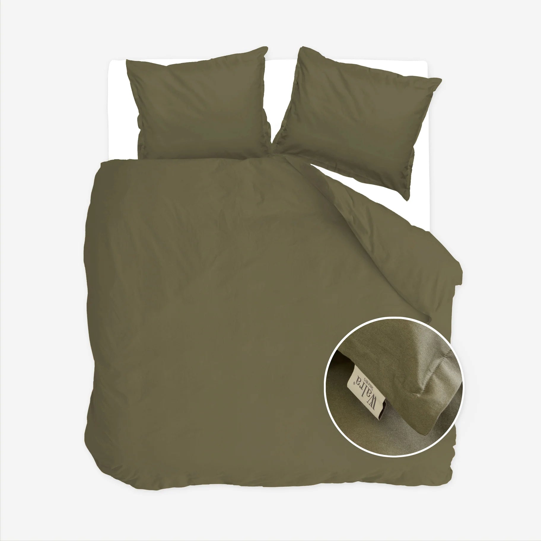 Walra Dekbedovertrek Vintage Satin - Groen - 100% Katoen