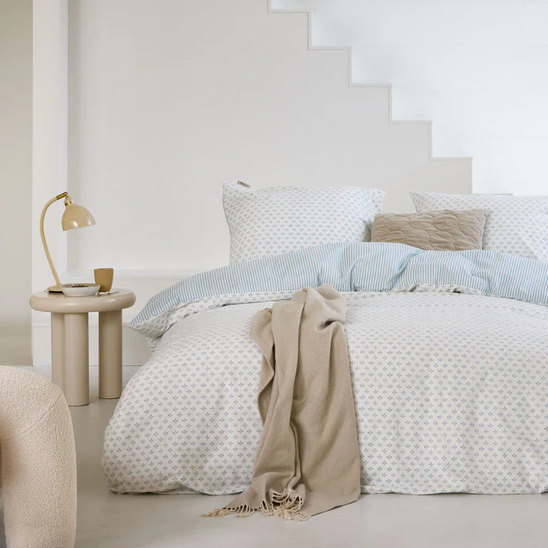 Walra Dekbedovertrek Warm Whispers - Blauw - 100% Flanel Katoen