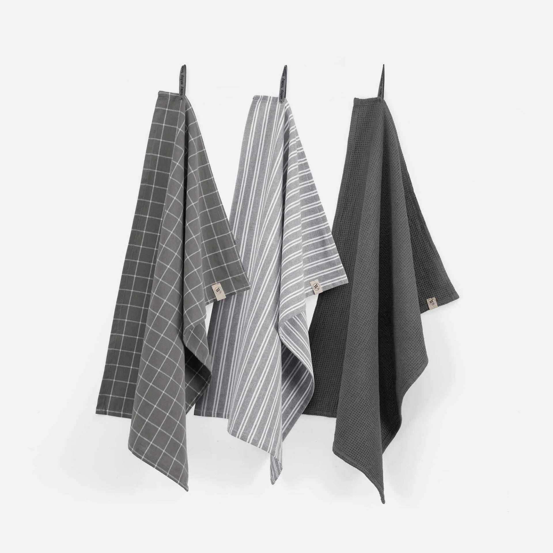 Walra Keukenset Dry w. Cubes Uni, Stripes & Blocks - Off Black - 50x70