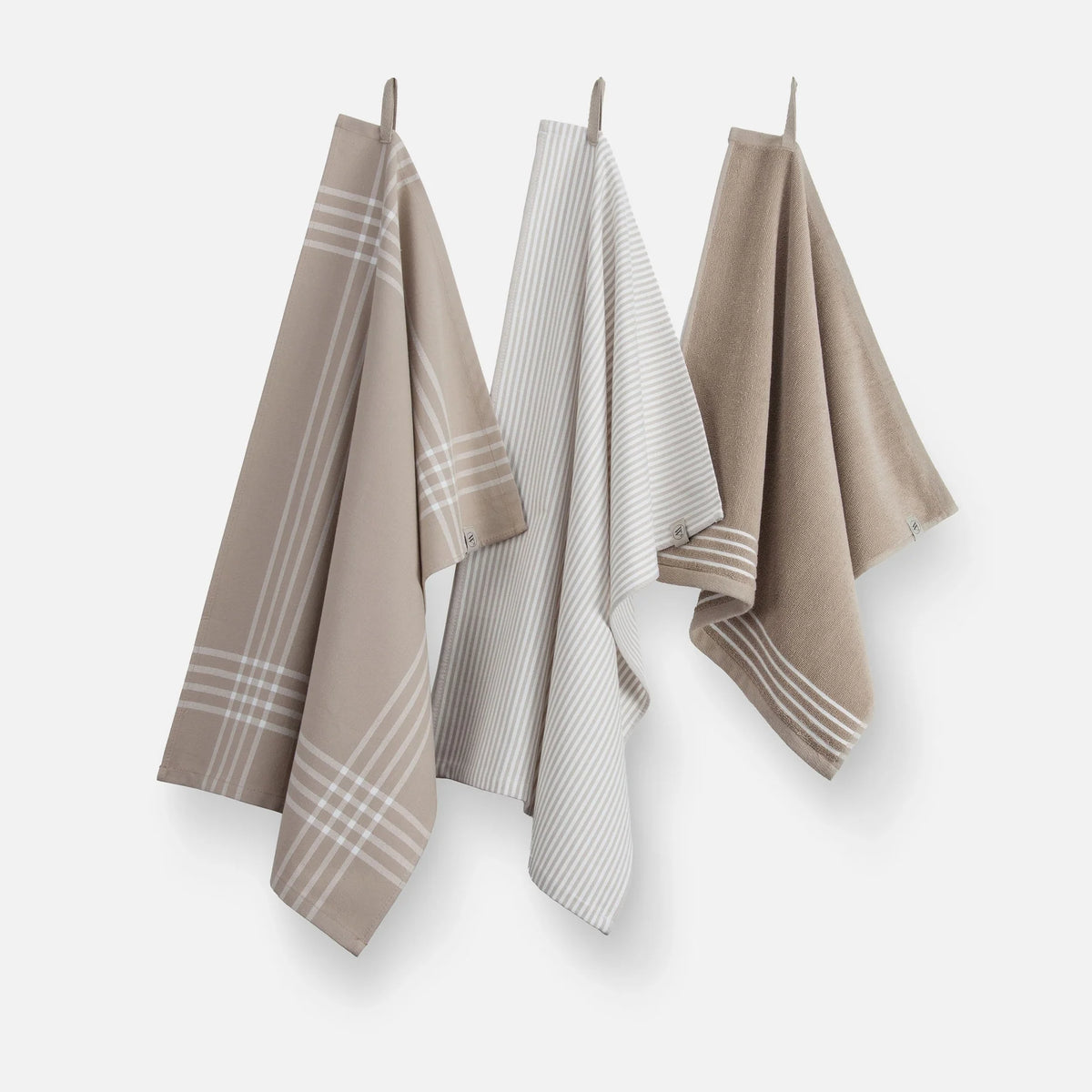 Walra Keukenset Superior Kitchen Set - Taupe/Wit - 100% Katoen