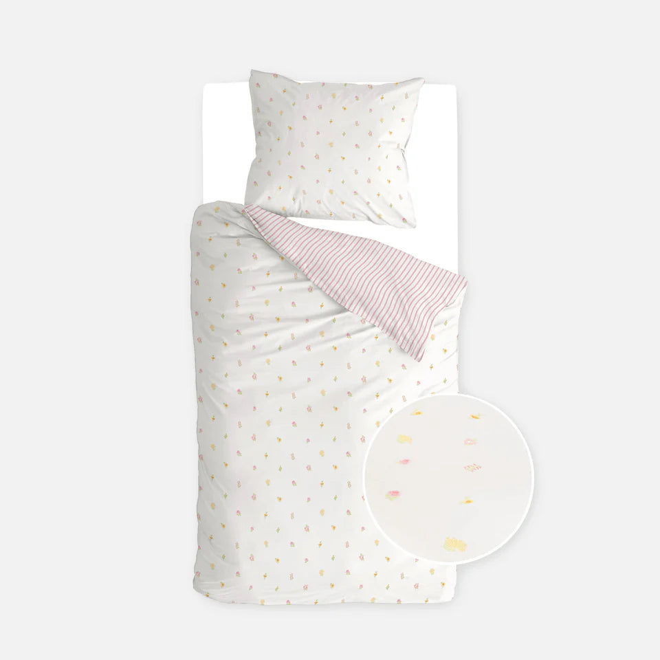 Walra Kinderdekbedovertrek Flower Friends - Roze - 100% Katoen