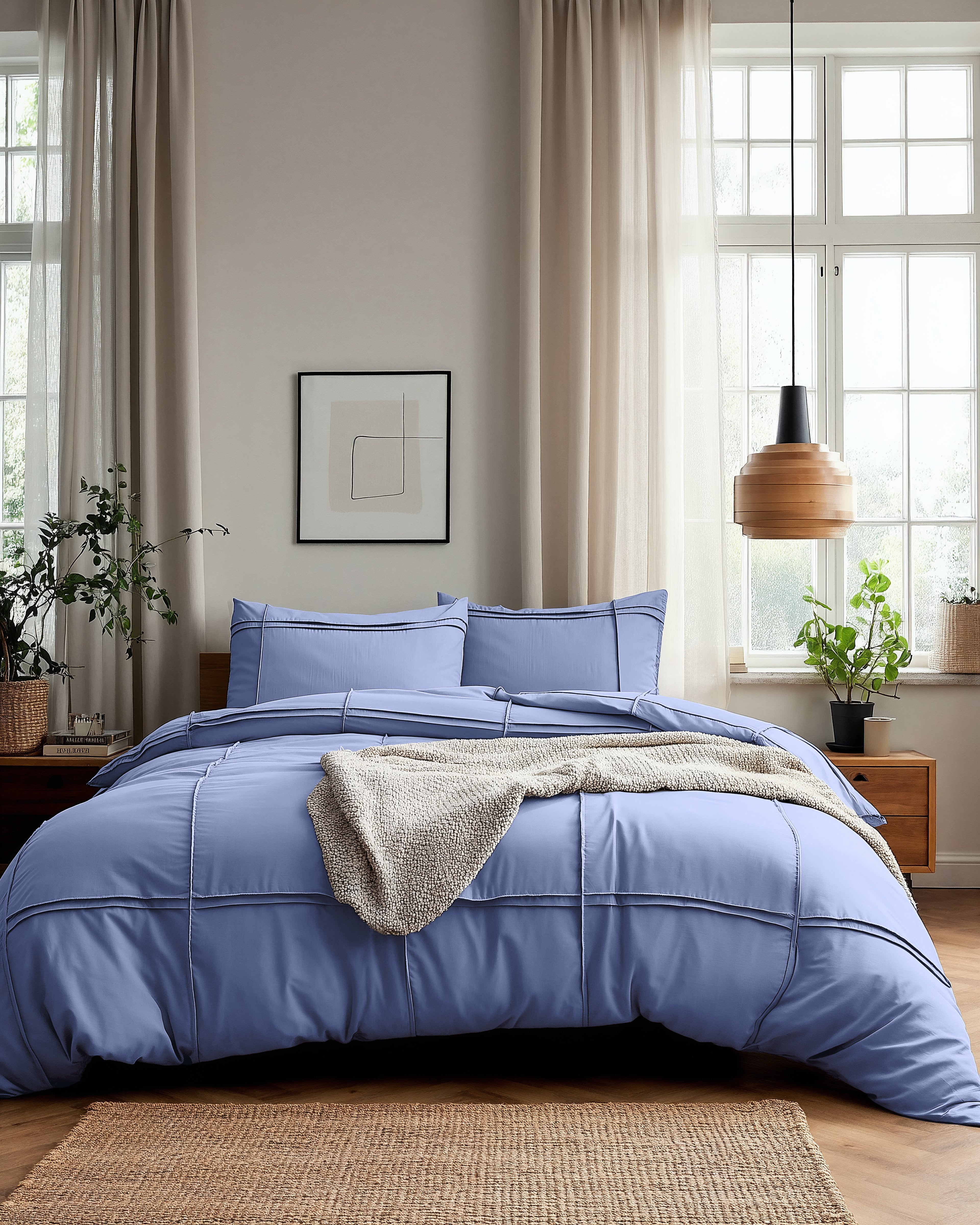 Washed Tufted Dekbedovertrek Blauw