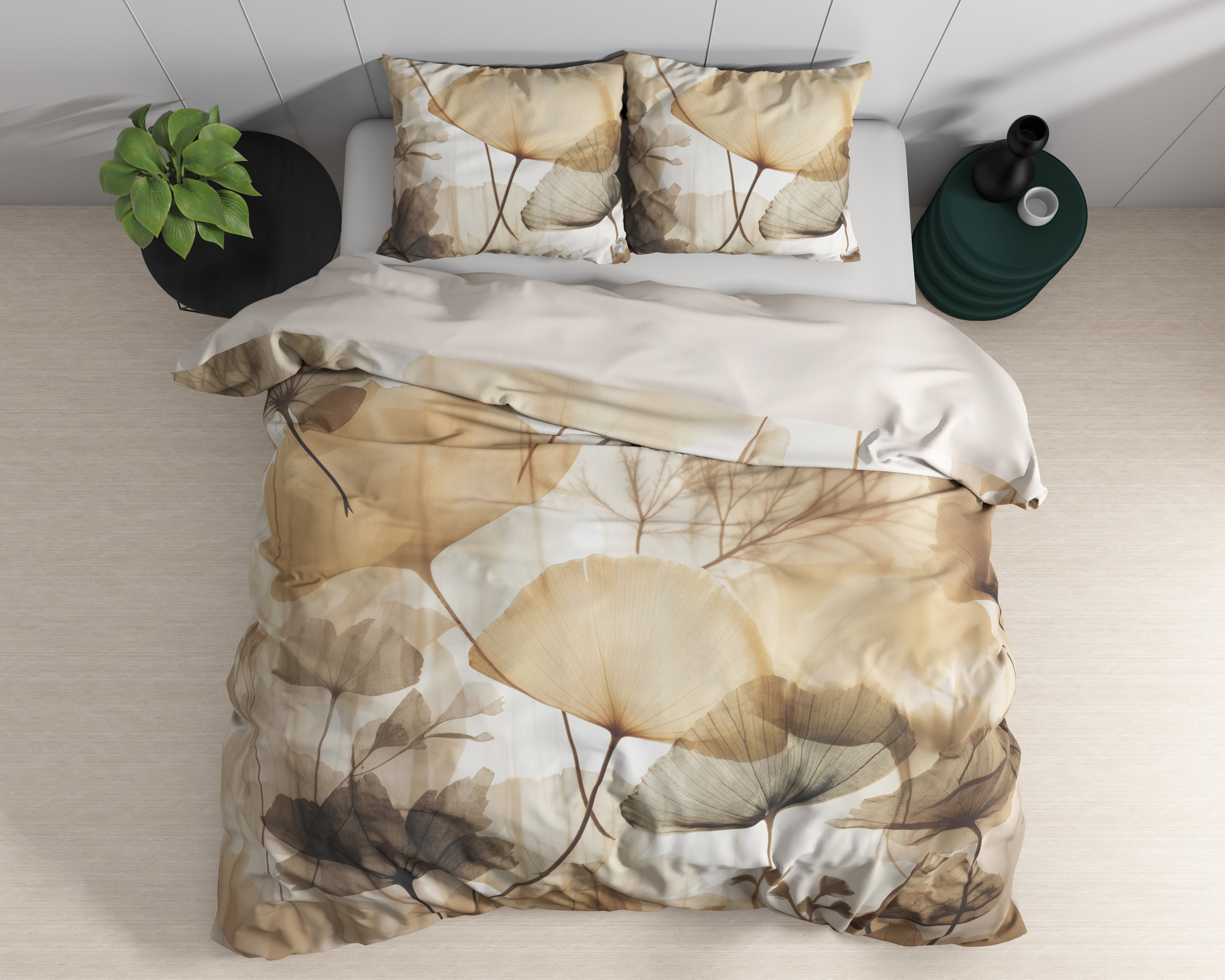 Water Flow Dekbedovertrek Zand - Luxe Satijn - Hoge kwaliteit - Trendy prints
