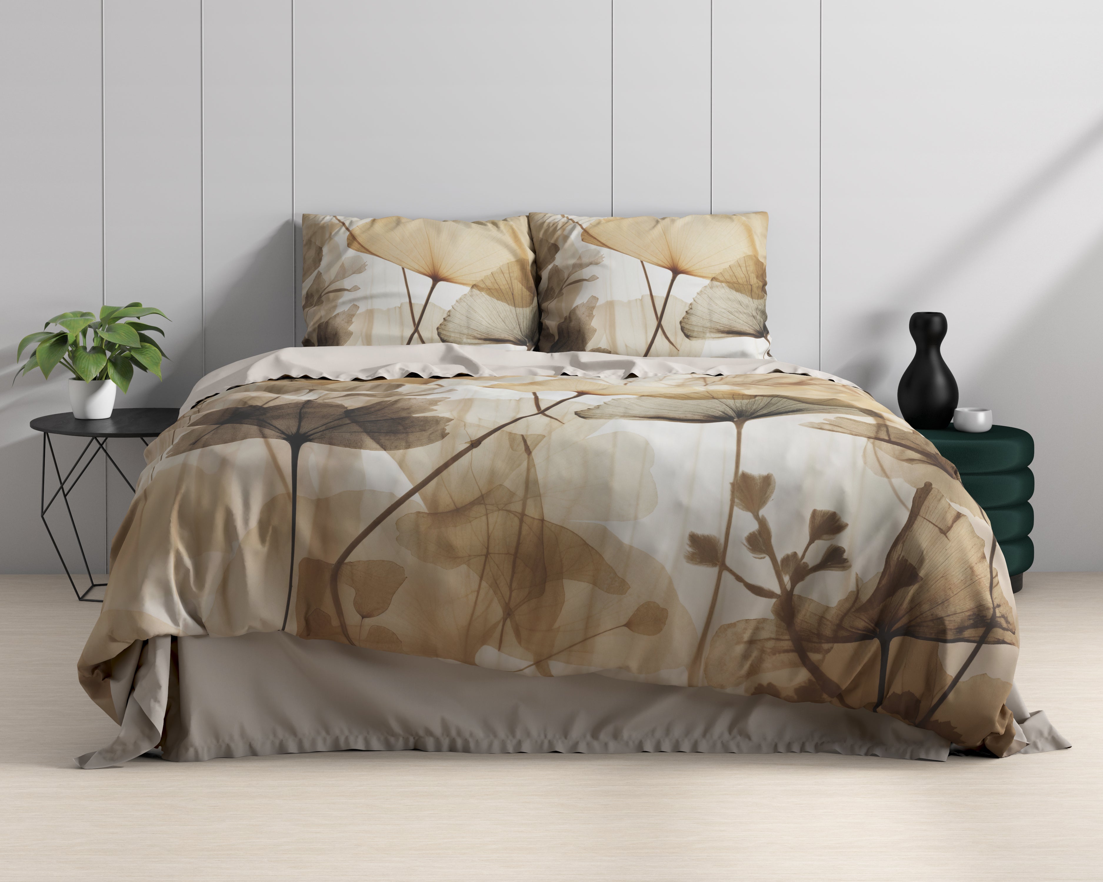 Water Flow Dekbedovertrek Zand - Luxe Satijn - Hoge kwaliteit - Trendy prints