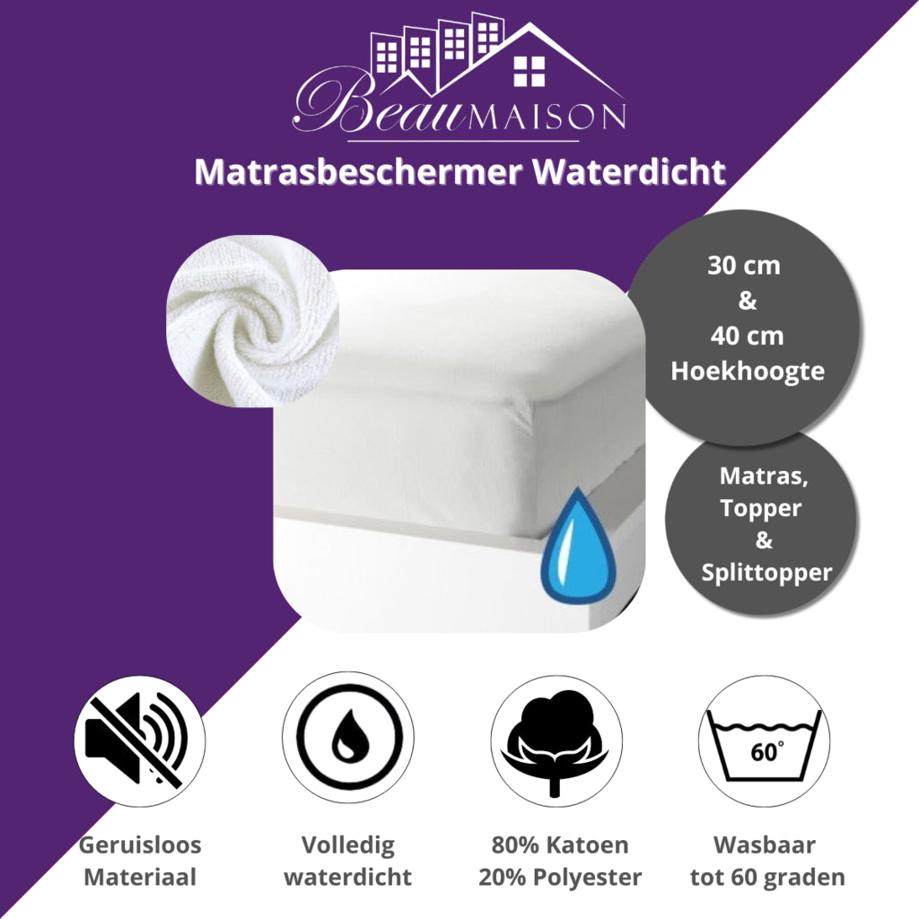 Waterdichte Molton Topper - Ademend & Duurzame Matrasbeschermer van Katoenen Badstof (80% Katoen)