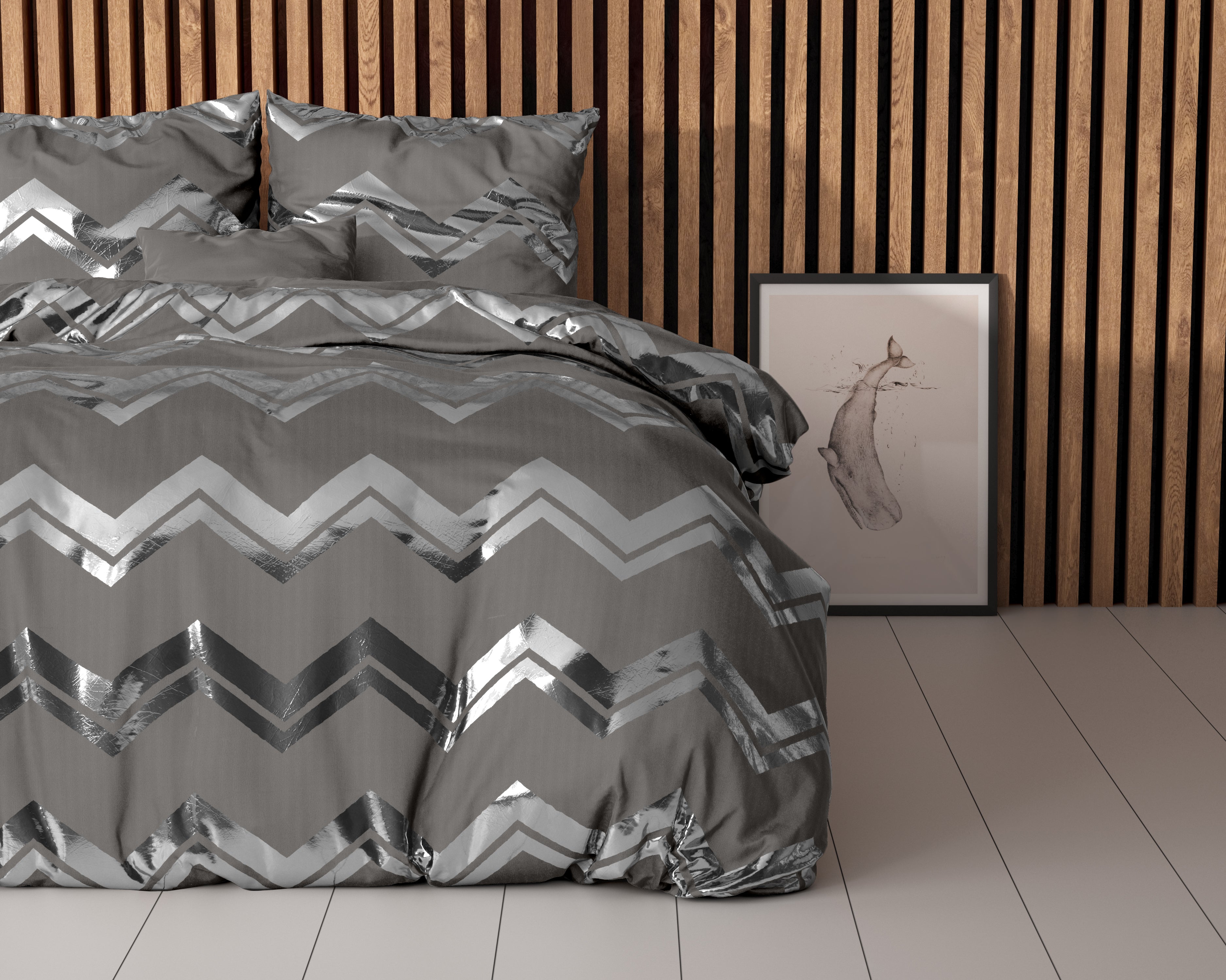 Wave Dekbedovertrek Grijs - Luxe Design - Super zacht geweven - Luxe verpakt