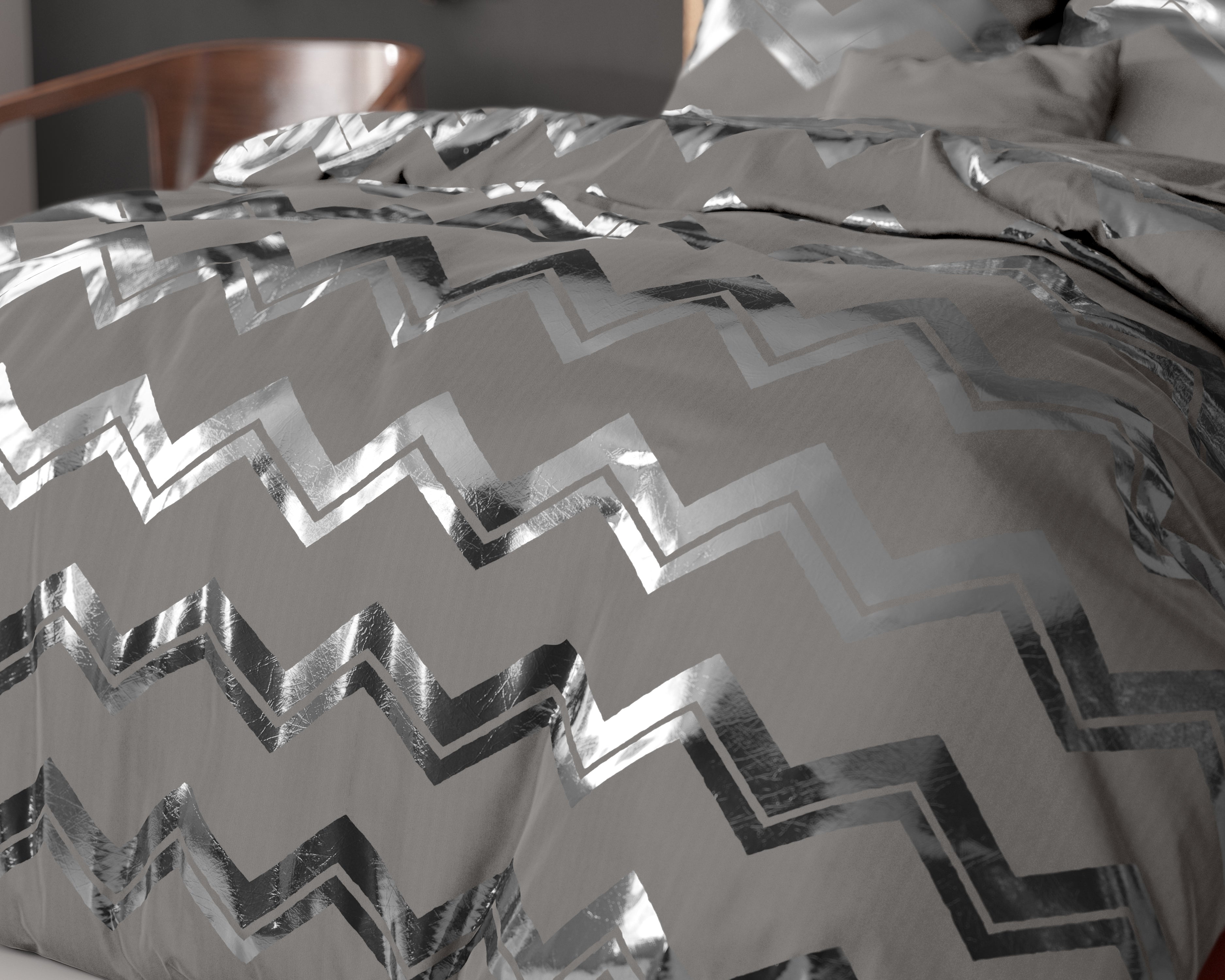 Wave Dekbedovertrek Grijs - Luxe Design - Super zacht geweven - Luxe verpakt