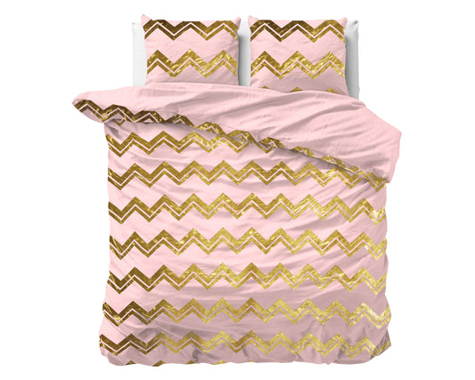 Wave Dekbedovertrek Roze - Luxe Design - Super zacht geweven - Luxe verpakt