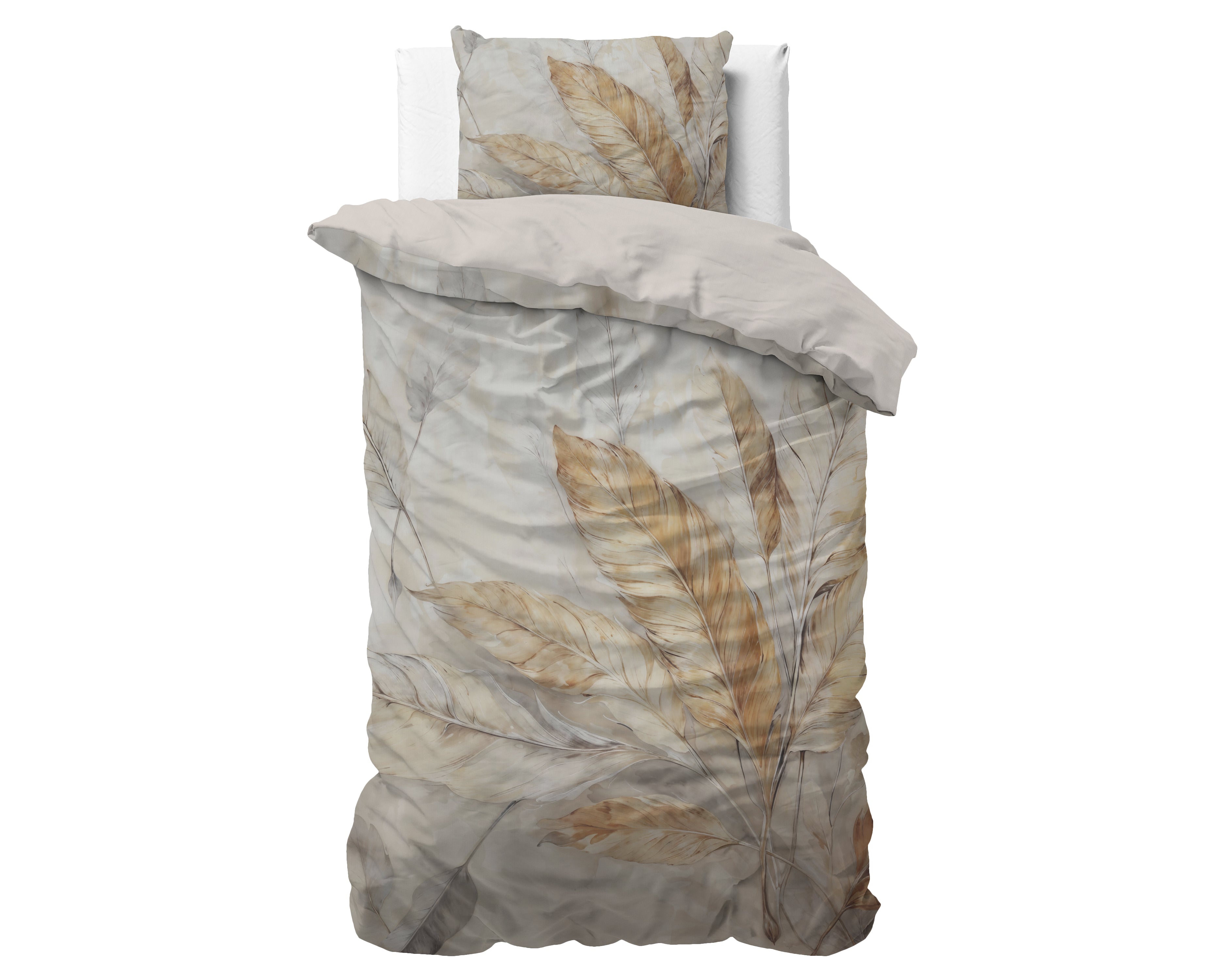 Whole Nature Dekbedovertrek Zand - Luxe Satijn - Hoge kwaliteit - Trendy prints