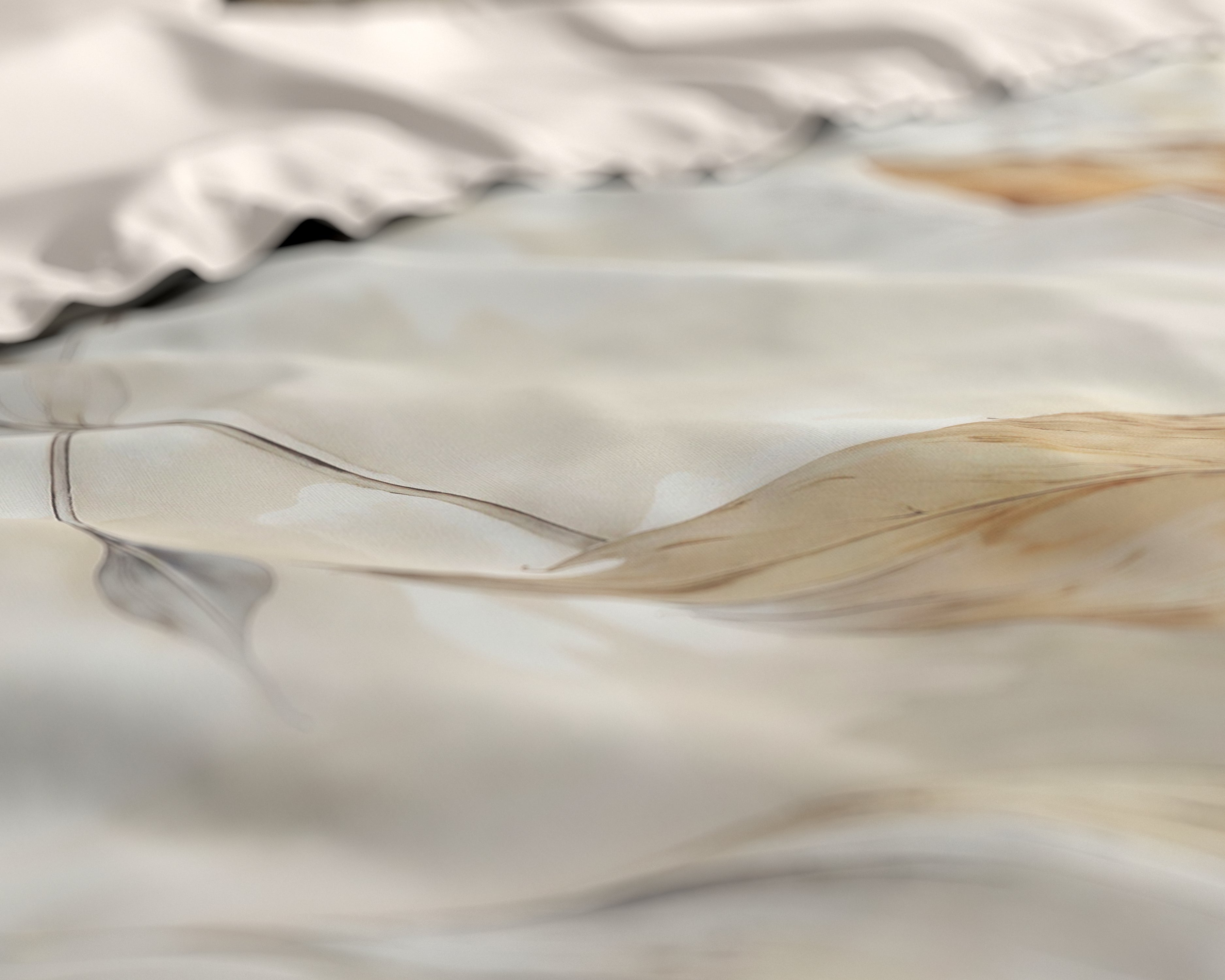 Whole Nature Dekbedovertrek Zand - Luxe Satijn - Hoge kwaliteit - Trendy prints