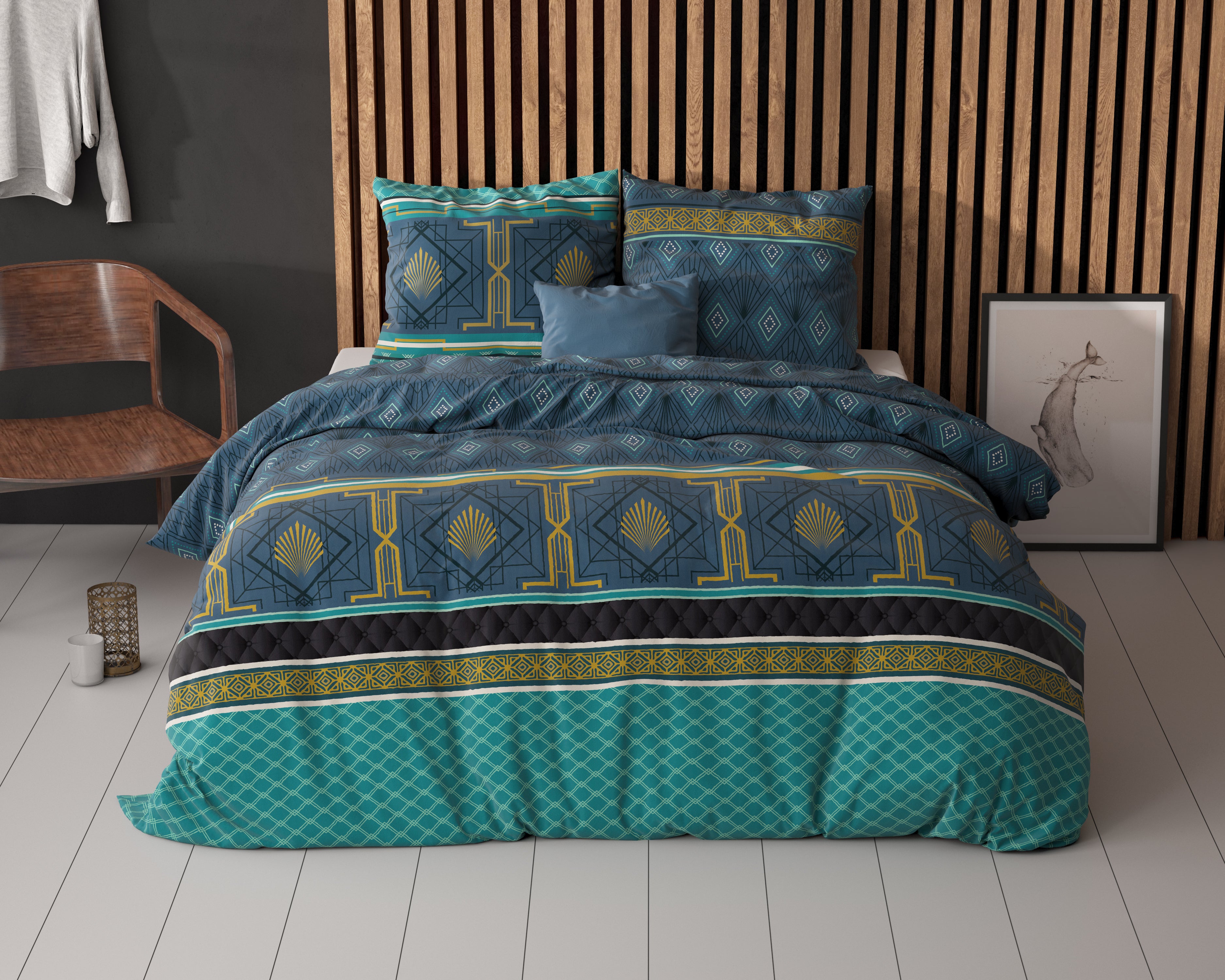Xavier Green Duvet Cover - Non-Iron - Cotton Woven - Fun Prints