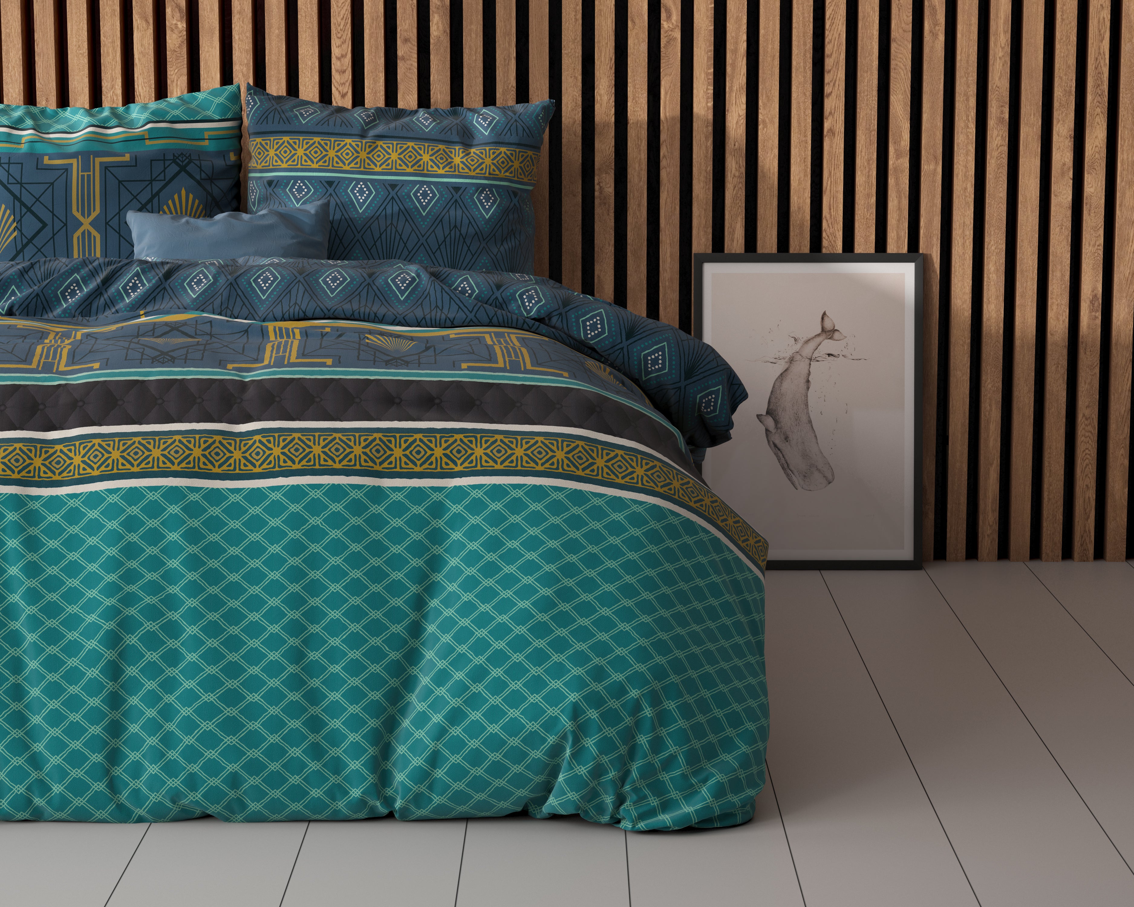 Xavier Green Duvet Cover - Non-Iron - Cotton Woven - Fun Prints