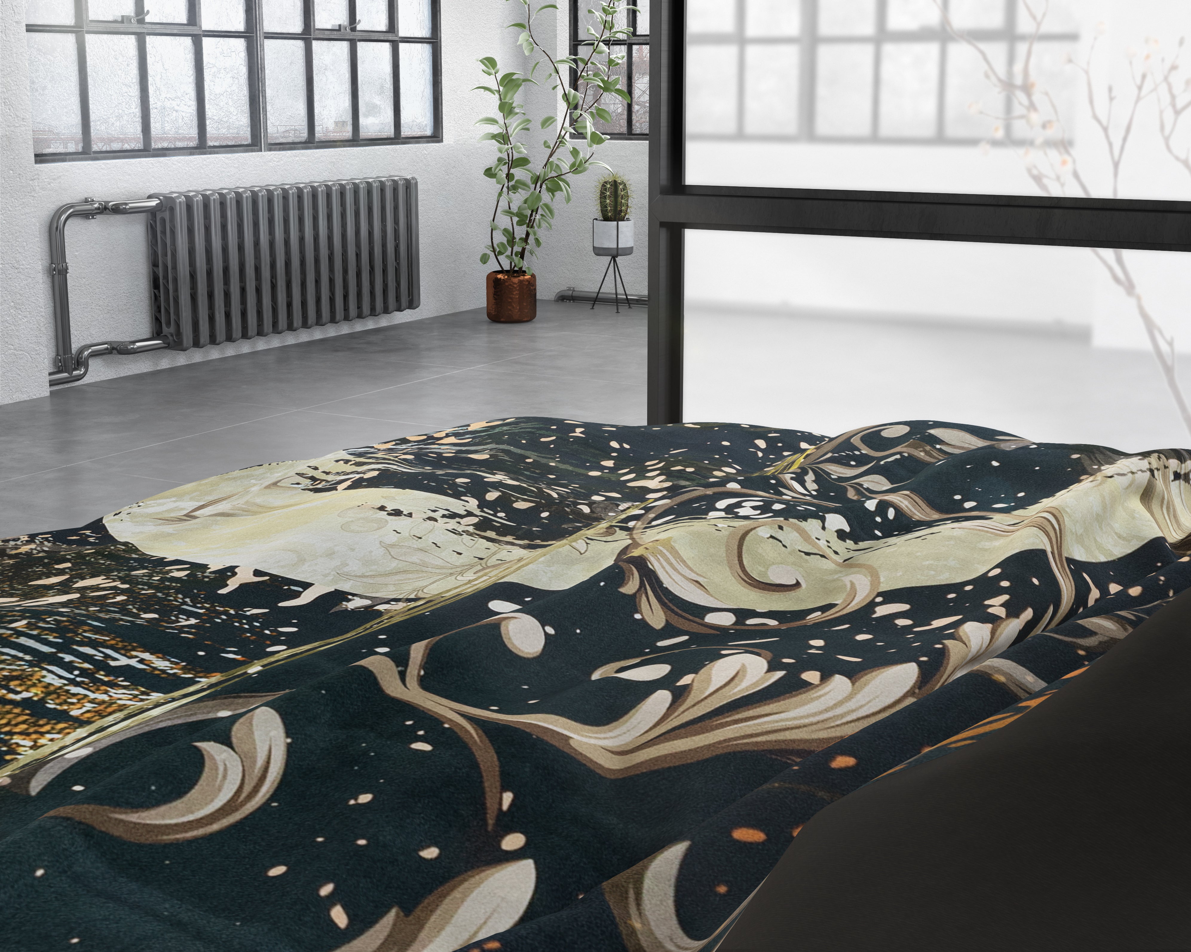 Yasmin Gold Dekbedovertrek - Luxe Satijn - Hoge kwaliteit - Trendy prints